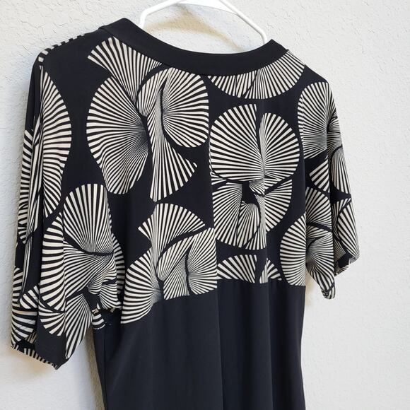 Womens Top PerSeption Concept Size Large Black Short Sleeve Blouse Empire Waist - Picture 7 of 9